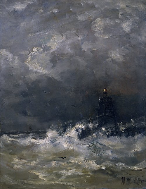 Hendrik Willem Mesdag Lighthouse in the Surf Wandbild