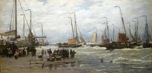 Hendrik Willem Mesdag Pinken in de branding Wandbild