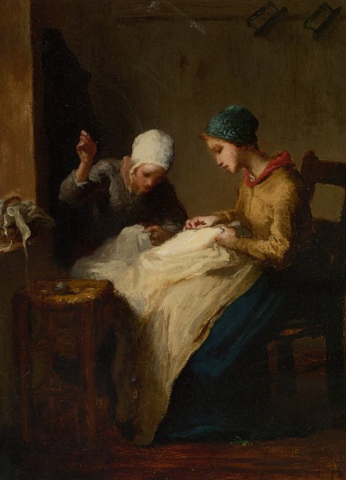 Jean Francois Millet The Young Seamstress Wandbild