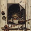 Cornelius-Norbertus-Gijsbrechts-Trompe-l-oeil-with-Studio-Wall-and-Vanitas-Still-Life