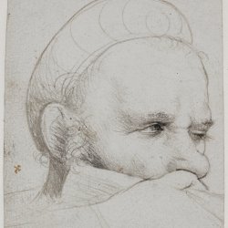 Holbein-Hans-The-head-of-a-crossbowman-taking-aim