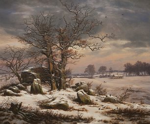 J C Dahl Winter landscape Near Vordingborg. Wandbild