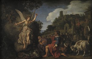 Lastman Pieter The Angel Raphael Takes Leave of Old Tobit and his Son Tobias Wandbild