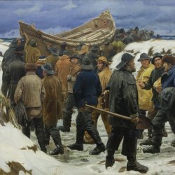 Michael-Ancher-The-Lifeboat-is-Taken-through-the-Dunes