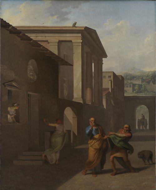Nicolai Abildgaard The Midwife Taking Leave of the girl from Andros From Terences Andria Wandbild