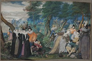 Oliver Isaac A Party in the Open Air. Allegory on Conjugal Love Wandbild
