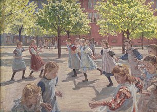 Peter Hansen Playing Children Enghave Square Wandbild
