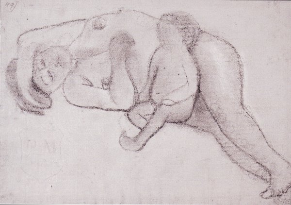 Paula Modersohn Becker Liegende Mutter und Kind Wandbild