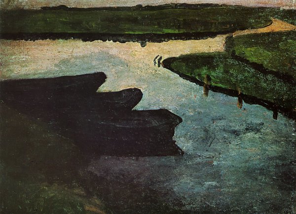 Paula Modersohn Becker Moorkanal mit Torfkaenen Wandbild