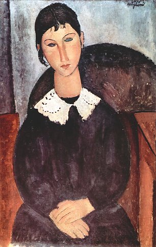 Amedeo Modigliani Elvira mit weissem Kragen Wandbild