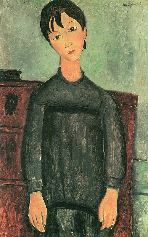 Amedeo Modigliani Maedchen mit schwarzer Schuerze Wandbild