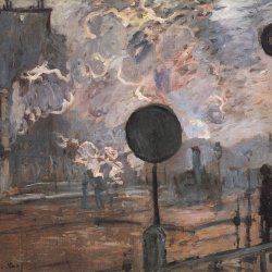 Claude-Monet-Ausserhalb-des-Bahnhofs-Saint-Lazare-das-Signal