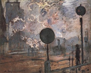 Claude Monet Ausserhalb des Bahnhofs Saint Lazare das Signal Wandbild