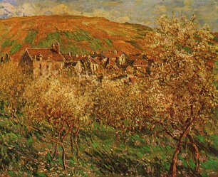 Claude Monet Bluehende Apfelbaeume Wandbild