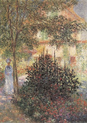Claude Monet Camille im Garten des Hauses in Argenteuil Wandbild