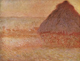 Claude Monet Heuschober bei Sonnenuntergang Wandbild