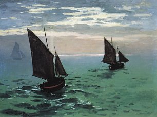 Claude Monet Le Havre Ausfahrt der Fischerboote aus dem Hafen Wandbild