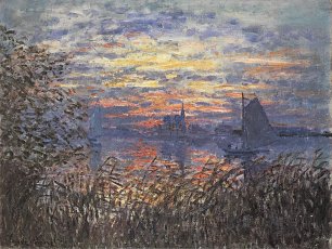 Claude Monet Sonnenuntergang auf der Seine Wandbild