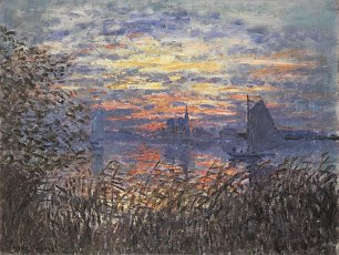 Claude Monet Sonnenuntergang auf der Seine Wandbild