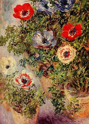 Claude Monet Stillleben mit Anemonen Wandbild