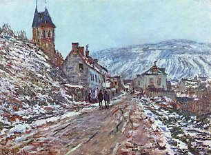 Claude Monet Strasse nach Vetheuil im Winter Wandbild