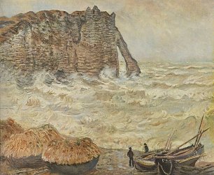 Claude Monet Stuermisches Meer Wandbild