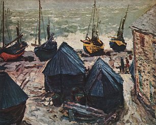 Claude Monet Ueberwinterde Boote Wandbild