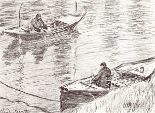 Claude Monet Zwei Fischer Wandbild