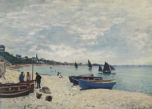 Claude Monet der Strand bei Sainte Adresse Wandbild