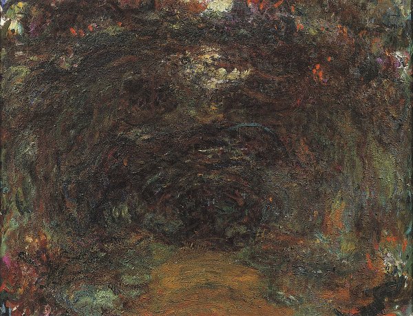 Claude Monet der Weg mit den Rosenboegen in Giverny 2 Wandbild