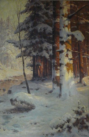 Walter Moras Im Winterwald Wandbild