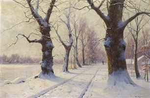 Walter Moras Winterliche Allee Wandbild