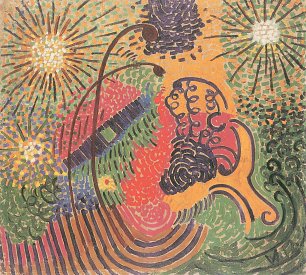 Wilhelm Morgner Ornamentale Komposition Wandbild