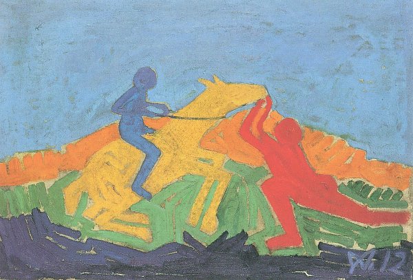 Wilhelm Morgner Zwei Reiter Wandbild