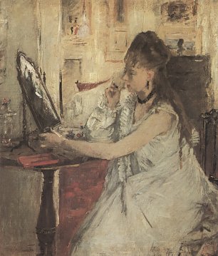 Berthe Morisot Junge Frau beim pudern ihres Gesichts Wandbild