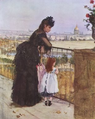 Berthe Morisot Woman and child on the balcony Wandbild
