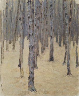 Koloman Moser Foehrenwald im Winter Wandbild