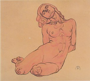 Koloman Moser Kauernde Frau Wandbild