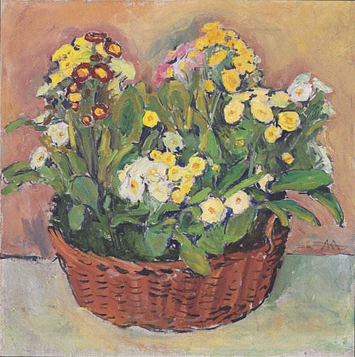 Koloman Moser Primeln im Korb Wandbild