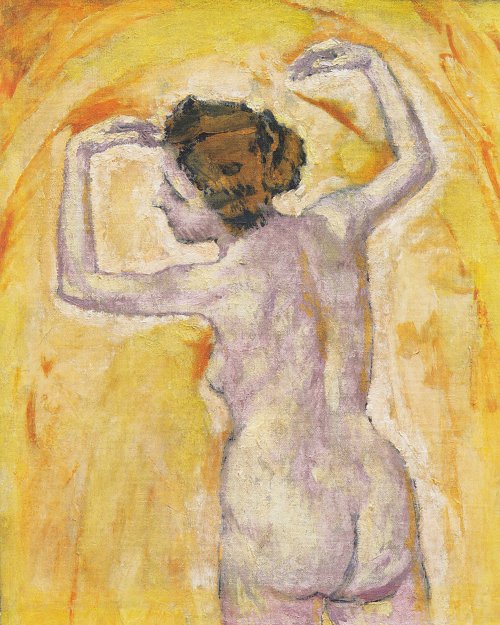 Koloman Moser Rueckenakt mit erhobenen Armen Wandbild