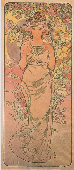 Alfons Mucha Die Rose Wandbild