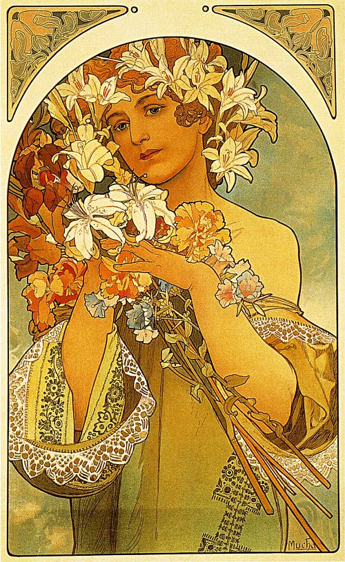 Alfons Mucha Flower Wandbild