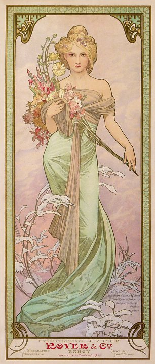 Alfons Mucha Hiver Wandbild