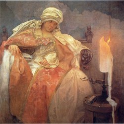 Alfons-Mucha-Woman-with-a-Burning-Candle