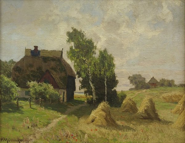 Paul Mueller Kaempff Dorf Sommer Wandbild