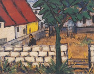 Otto Mueller Bauerngehoeft in Frankreich Wandbild
