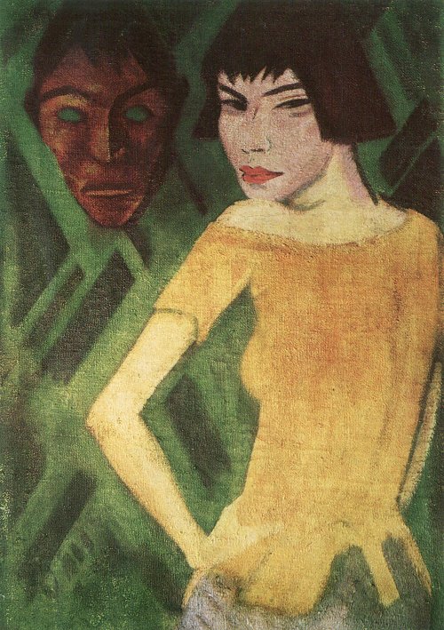 Otto Mueller Maschka mit Maske Wandbild