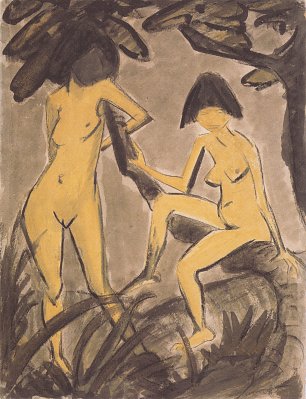 Otto Mueller Zwei weibliche Akte am Baum Wandbild