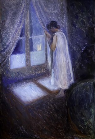 Edvard Munch Girl looking out the window Wandbild