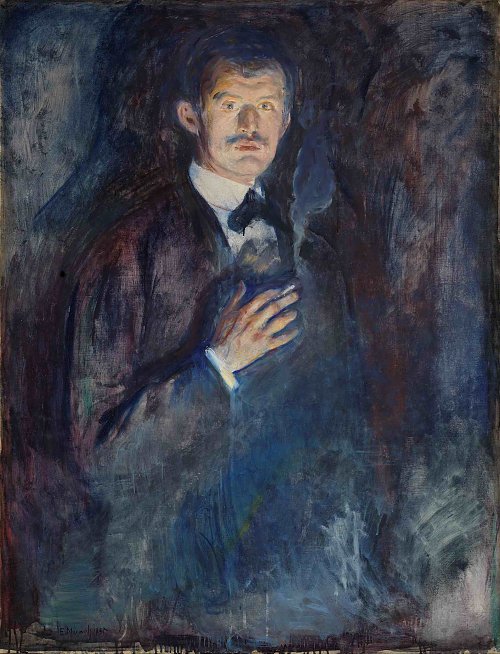 Edvard Munch Self portrait with cigarette Wandbild